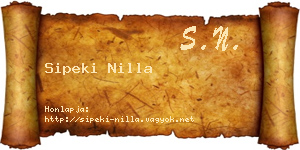Sipeki Nilla névjegykártya